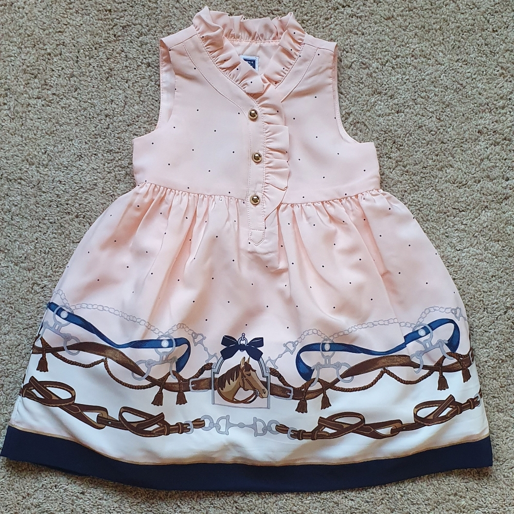 NWT Janie and Jack horse border dress 12-18 mon